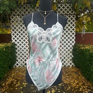 Lucy Ann II vintage floral lingerie bodysuit petite